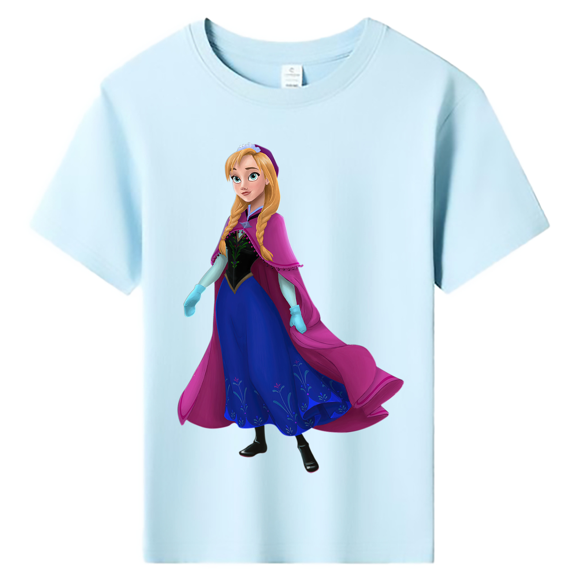 （画像用） アナと雪の女王 アンナ エルサ Frozen Anna Elsa 綿100％キッズTシャツ（フロントプリント）